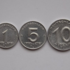 lot 3 monede RDG 1,5,10 PFENNIG 1952-1953 E