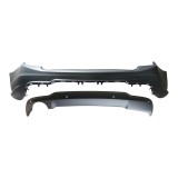 Set bara spate MERCEDES C-CLASS (W204), 03.2011-, cu gauri senzori parcare; grunduit, de vopsit; type AMG; cu spoiler; cu gaura evacuare pe stanga; T
