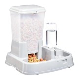 Distribuitor de alimente si apa pentru animale, 2in1, culoare Alba, AVEX