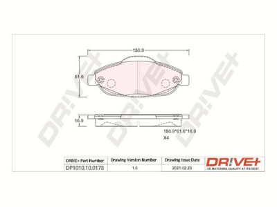 Dr!ve+ DP1010.10.0178 set placute frana,frana disc foto