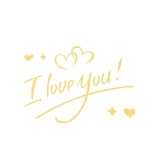 Autocolant i love you, flippy, tematica iubire, 21x29 cm, auriu