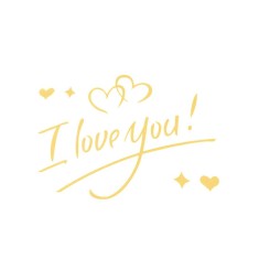Autocolant i love you, flippy, tematica iubire, 21x29 cm, auriu