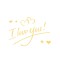Autocolant i love you, flippy, tematica iubire, 21x29 cm, auriu