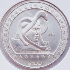 22 Mexic 100 Pesos 1992 Guerrero Aguila km 556 argint