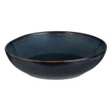 Bol Ceramic, Glaze, Albastru/Negru, 1.8L, Diametru 25cm, Potrivit pentru Mașina de Spălat Vase și Cuptorul cu Microunde