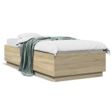 Cumpara ieftin Cadru de pat, stejar sonoma, 100x200 cm, lemn prelucrat
