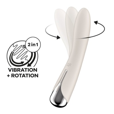 Vibrator Cu Rotatii Spinning Vibe 1, Ivory, 17,8 cm foto