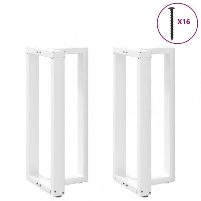 vidaXL Picioare de masă de bar &amp;icirc;n formă de T, 2 buc., alb, 40x35x(90-91) cm, oțel 4013073 foto