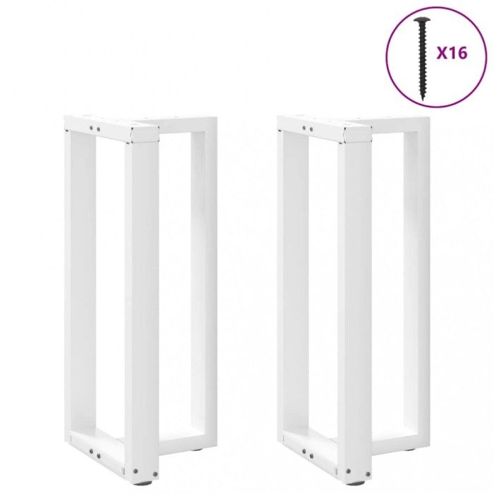 vidaXL Picioare de masă de bar &icirc;n formă de T, 2 buc., alb, 40x35x(90-91) cm, oțel 4013073