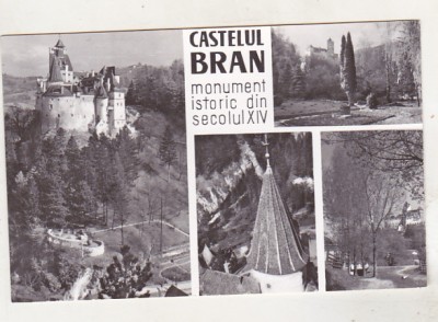 bnk cp Castelul Bran - Vedere - uzata foto