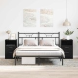 vidaXL Noptiere Stejar Negru, 2 buc, 40x35x65cm, Lemn, Sertare, Moderne, Dormitor