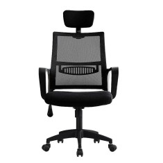 Scaun ergonomic de birou, reglabil in inaltime 108-118 cm, tetiera integrata, mesh si burete foto