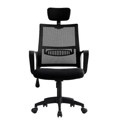 Scaun ergonomic rotativ, inaltime reglabila 108-118 cm, tetiera integrata, mesh si burete, negru foto