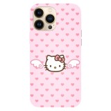 Husa compatibila cu Apple iPhone 15 Pro Max, Viceversa, model Meow fly Hello Kitty , Silicon, TPU, Transparent, Carcasa
