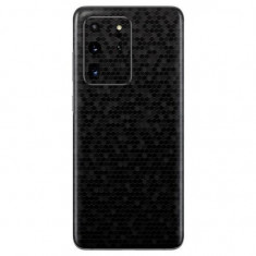 Set Folii Skin Acoperire 360 Compatibile cu Samsung Galaxy S20 Ultra (Set 2) - ApcGsm Wraps HoneyComb Black