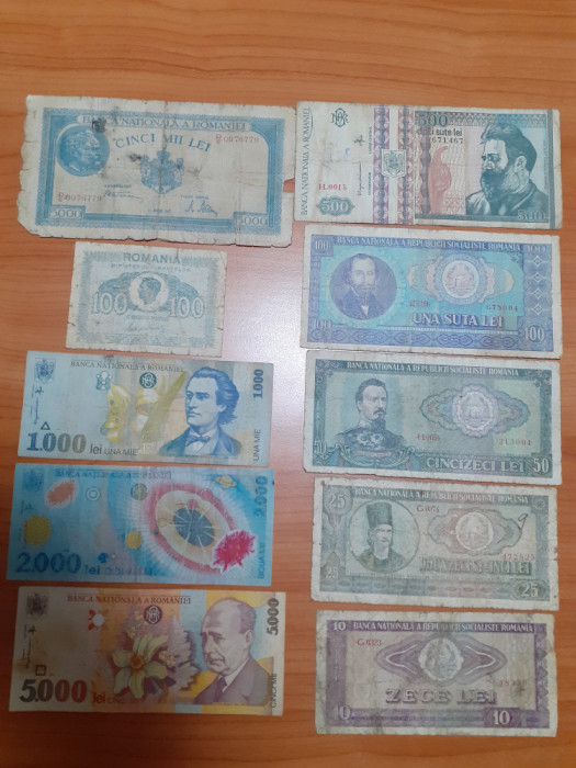 Romania Lot nr. 22 - 10 Bancnote 1945 - 1999