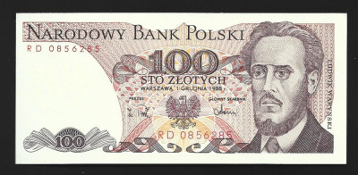 Polonia 100 Zlotych Zloti 1988 P- 143- UNC foto