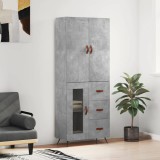 vidaXL Dulap &icirc;nalt, gri beton, 69,5x34x180, lemn compozit