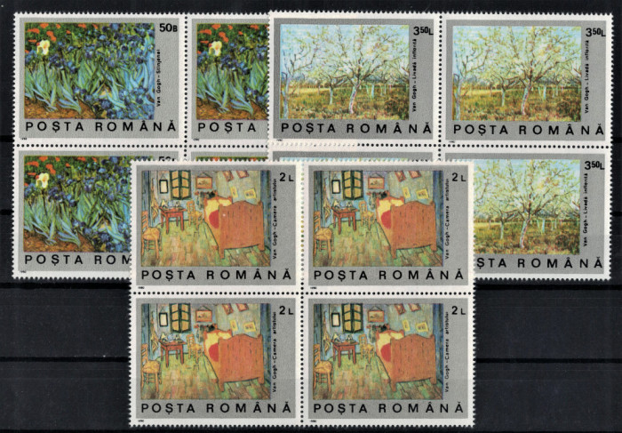 ROMANIA 1991 - Picturi Van Gogh / serie completa in blocuri MNH ( 2 img.)