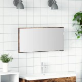 vidaXL Dulap Baie cu Oglindă &amp; LED, Stejar Fumuriu 80x37 cm, Maro, Montaj Inclus - Mobilier Baie Elegant si Practic