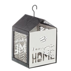 Felinar suspendabil metal alb negru 11x11x20 cm