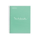 Caiet cu spira Miquelrius Emotions, A4, liniatura punctata, 80 file, coperta carton dur plastifiat, menta