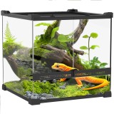 PawHut Terariu din Sticlă pentru Reptile, bază ridicată și impermeabilă, &icirc;nchizătoare cu buton | Aosom Romania