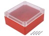 Carcasă universală ABS roșu cu garnitură 115x125x58 mm, KRADEX