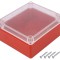 Carcasă universală ABS roșu cu garnitură 115x125x58 mm