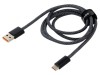 Cablu USB 2.0 A la C 1m gri &icirc;nchis textil