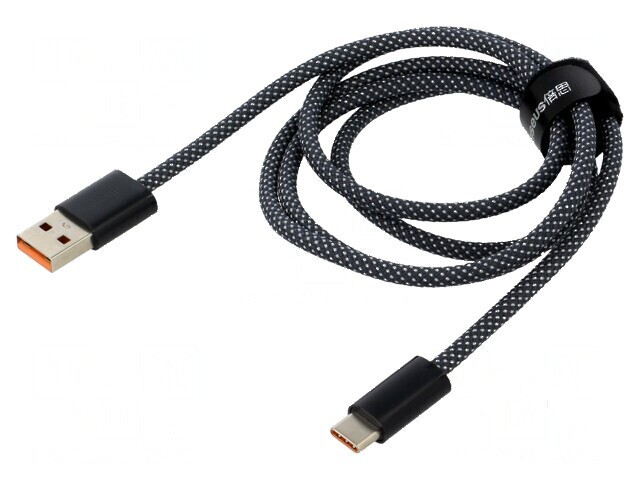 Cablu USB 2.0 A la C 1m gri &icirc;nchis textil
