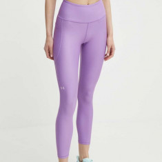 Under Armour leggins de antrenament culoarea violet, neted, 1365335