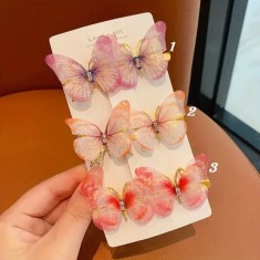 Set de 2 clame cu fluturasi colorati (Model: 2)