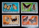 Ciad 1967 fluturi serie 4v Neștampilata