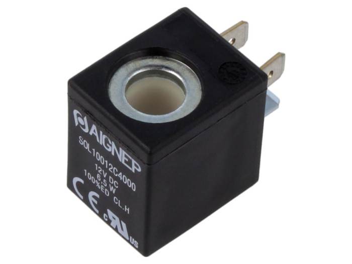 Bobină electrovalvă IP65 12V DC 6,5W
