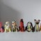 Lot 7 jucarii de cauciuc, Caini de rasa, cu piuitoare, cca 12cm inaltime