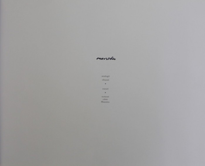 MAVRODIN . ANALOGII , OBSESII , ESEURI , SCRISORI CATRE MAESTRU , 2014