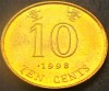 Moneda 10 CENTI - HONG KONG, anul 1998 *cod 1877 A, Asia