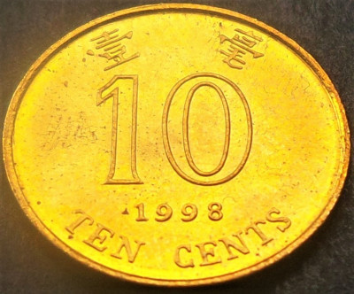 Moneda 10 CENTI - HONG KONG, anul 1998 *cod 1877 A foto