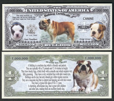 !!! SUA = FANTASY NOTE = BULLDOG - 2017 - UNC / SERIA DOG LOVER foto