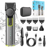 Masina de tuns multifunctionala, lama din otel inoxidabil, rezistenta la apa IPX 5, aparat de ras 4 in 1, incarcare rapida cu USB, autonomie 90 de min