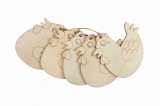 Accesorii pentru activitati crafts pirogravura lemn,gaina,7x7cm,5 bucati set