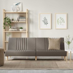 vidaXL Canapea extensibilă, gri taupe, material textil