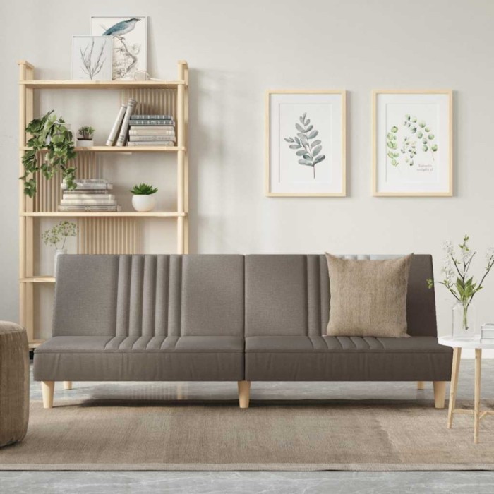 vidaXL Canapea extensibilă, gri taupe, material textil