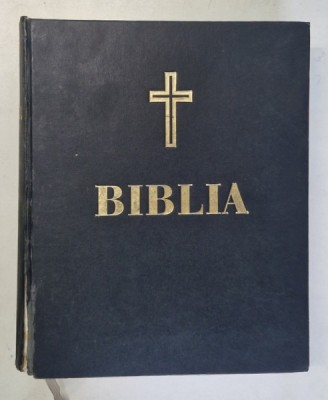 BIBLIA SAU SFANTA SCRIPTURA , EDITIE JUBILIARA A SFANTULUI SINOD , 2001 * FORMAT 21x16 CM , MICI DEFECTE COTOR foto