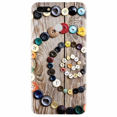 Husa silicon pentru Huawei P9 Lite mini, Colorful Buttons Spiral Wood Deck foto