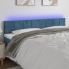 VidaXL Tăblie de pat cu LED, albastru &icirc;nchis, 160x5x78/88 cm, catifea 3121670