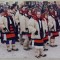 Copii in port national, iarna// fotografie de presa anii &#039;90-2000