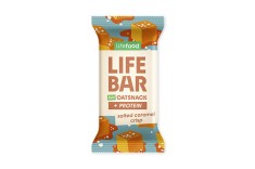 Baton proteic de ovaz cu caramel sarat, bio, 40g, Lifebar