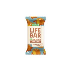 Baton proteic de ovaz cu caramel sarat, bio, 40g, Lifebar